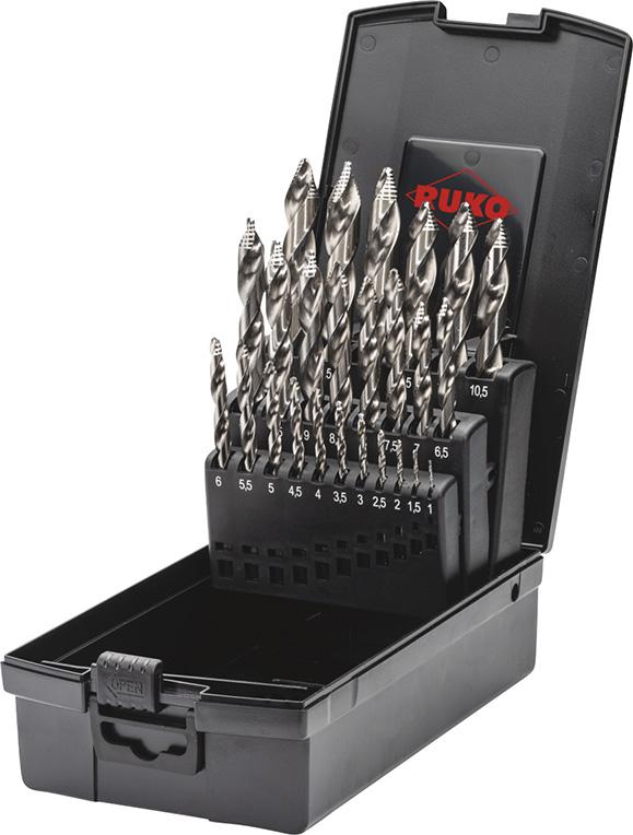 Spiralbohrer-Satz DIN338 HSS-G D.1-13mm 0,5mm stg. Ku-Kassette 25tlg. ULTIMATECUT RUKO