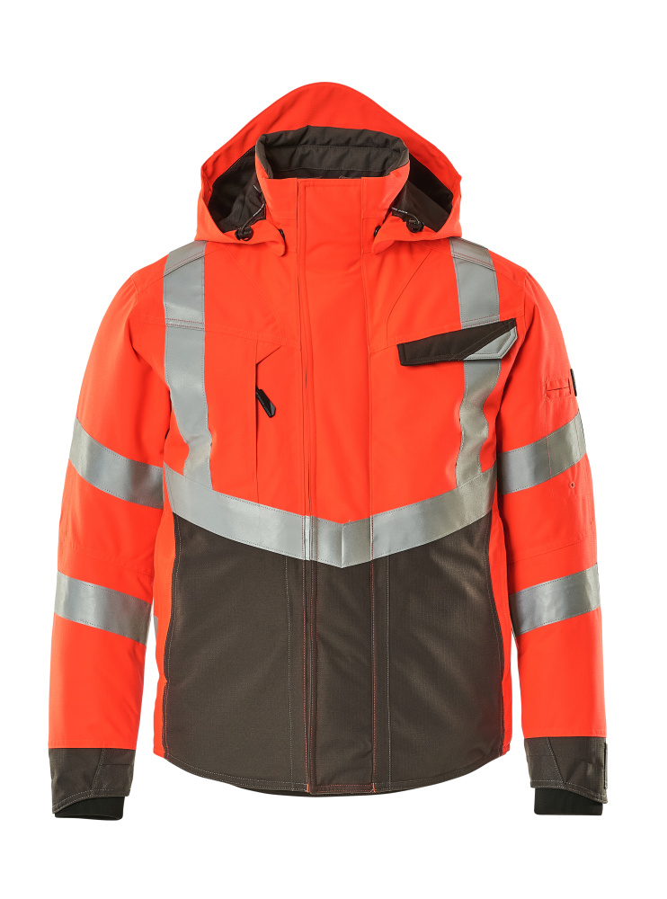 MASCOT® Hastings Winterjacke Größe 2XL, hi-vis rot/dunkelanthrazit