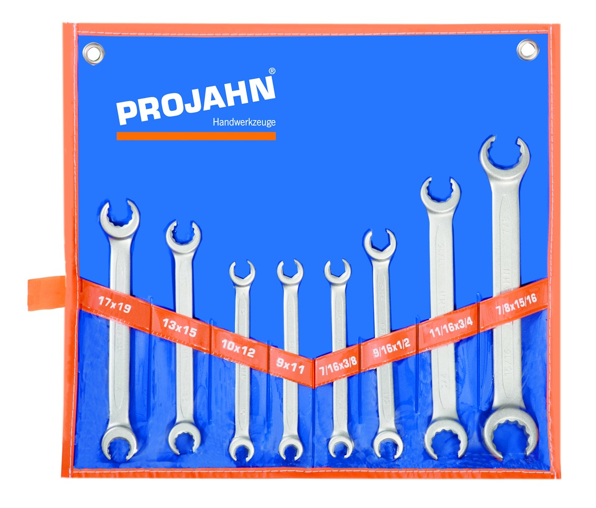 Offener Doppelringschluessel Satz 8tlg 9 x 11 - 10 x 12 - 13 x 15 - 14 x 17 mm - 3/8" x 7/16" - 1/2" x 9/16" - 11/16" x 3/4" - 7/8" x 15/16"