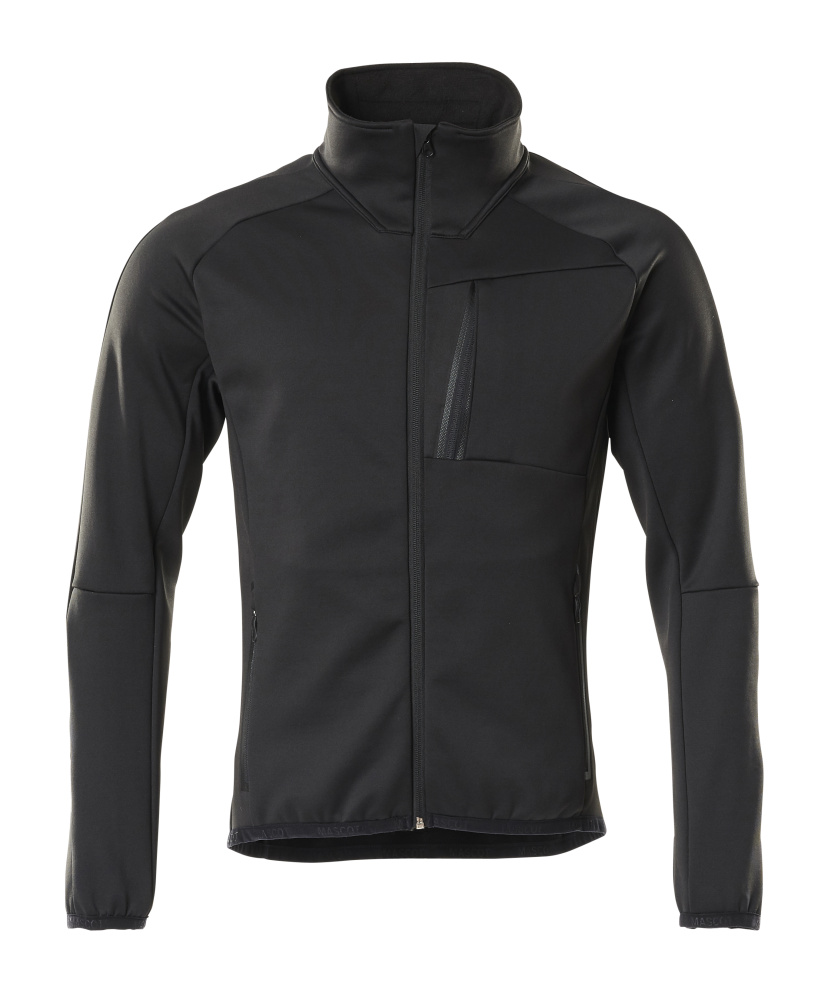 Fleecepullover mit Reißverschluss Microfleecejacke Größe 2XL, schwarz