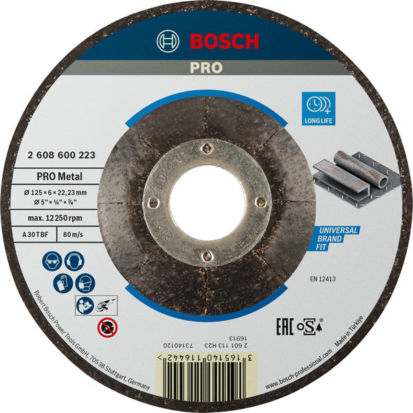 PRO Metal Schleifscheibe, 125 x 6 x 22.23 mm, oSa