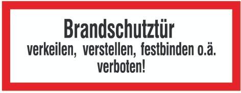 Brandschutzschild Folie B297xH105 mm Brandschutztür verkeilen langnachleuchtend