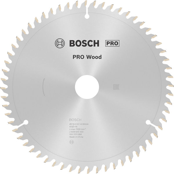 PRO Wood Kreissägeblatt, 216 x 2 x 30 mm, T60