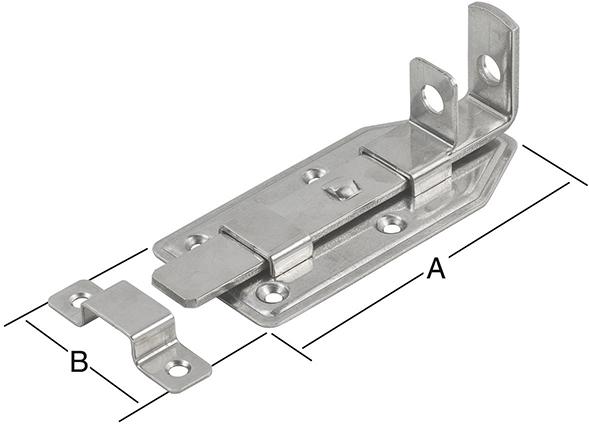 Türschlossriegel gerade 120X56mm,Est (V2A) VORMANN