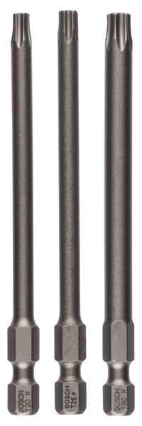 Schrauberbit-Set Extra-Hart, 3-teilig, T20, T25, T30, 89 mm