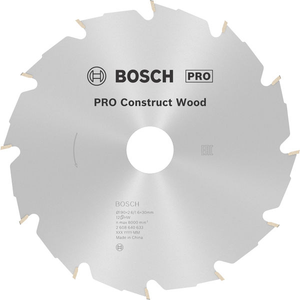 PRO Construct Wood Kreissägeblatt, 190 x 2,6 x 30 mm
