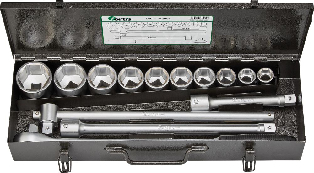 Steckschlüssel-Garnitur 3/4" 14-teilig FORTIS