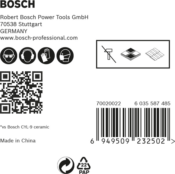 EXPERT HEX-9 HardCeramic Dachziegel-Bohrer-Set, 5 mm, 5-tlg.