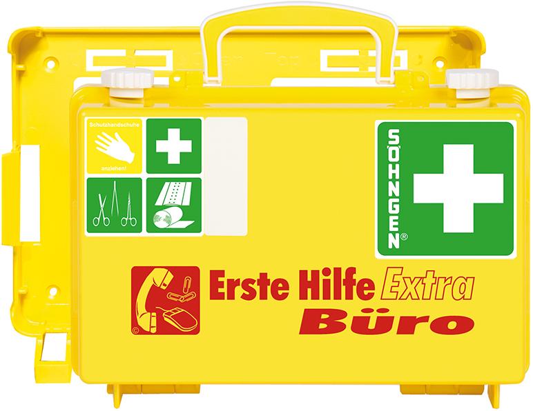 Erste-Hilfe-Koffer Extra Büro, DIN 13157, gelb