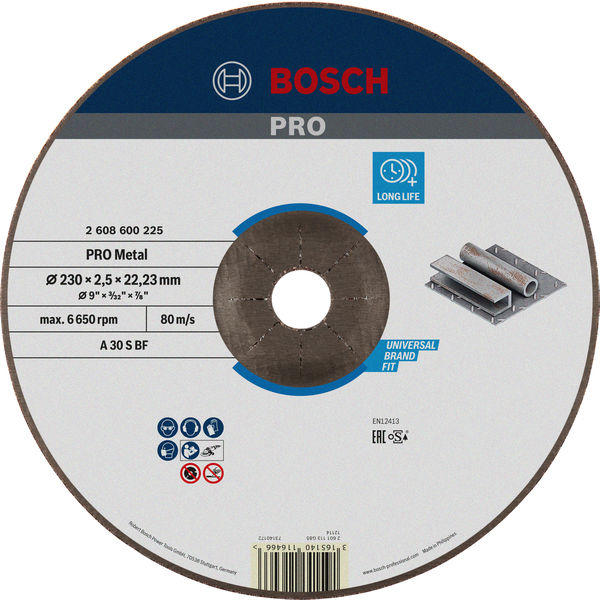 PRO Metal Trennscheibe, 230 x 2,5 x 22.23 mm, gekröpft, oSa