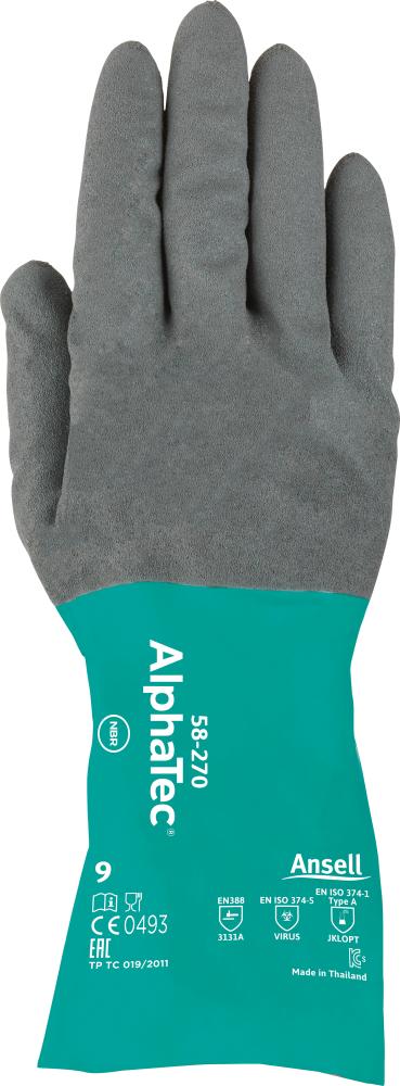Handsch.AlphaTec 58-270, Gr. 10, schwarz/grün Ansell