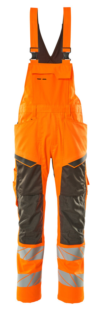 Latzhose, Knietaschen, Stretch-Einsätze Latzhose Größe 76C46, hi-vis orange/dunkelanthrazit