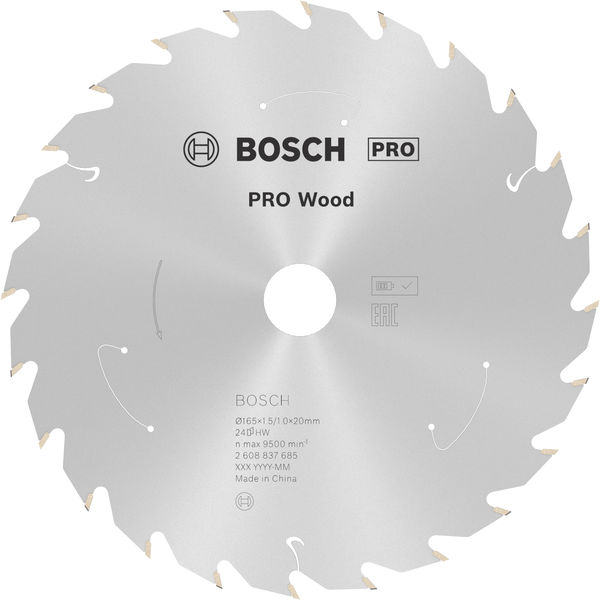 PRO Wood cordless Kreissägeblatt, 165 x 1,5 x 20 mm, T24