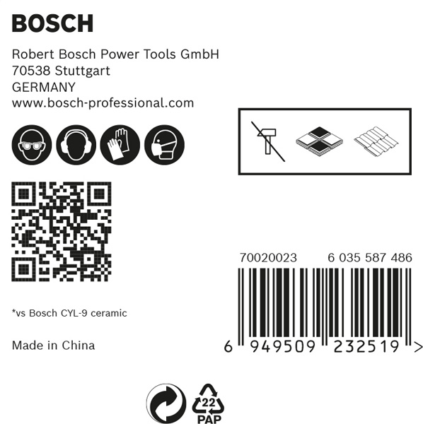 EXPERT HEX-9 HardCeramic Dachziegel-Bohrer-Set, 6 mm, 5-tlg.