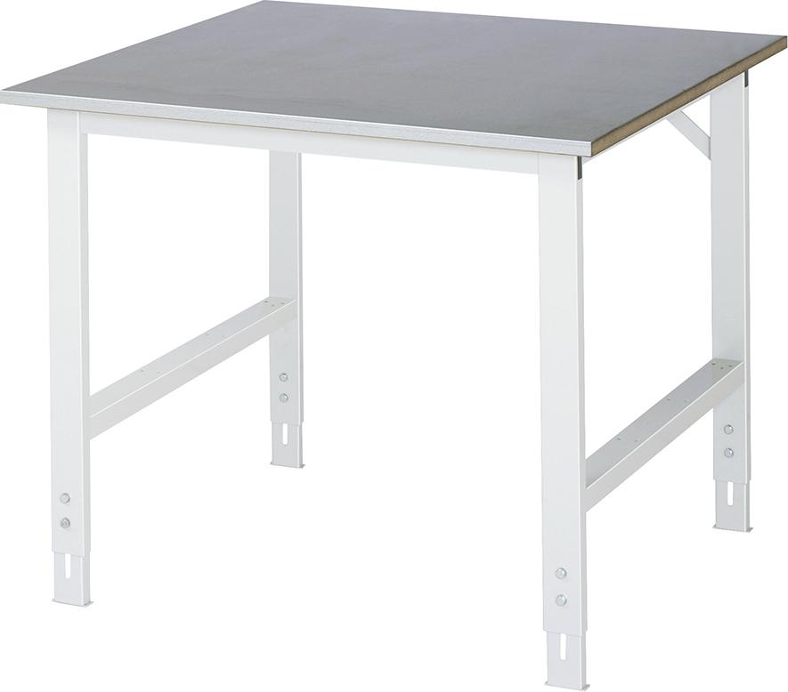 Arbeitstisch Tom - Stahlblechbelag-Platte B1000xT 1000xH760-1080mm Stahlblechbelag-Platte