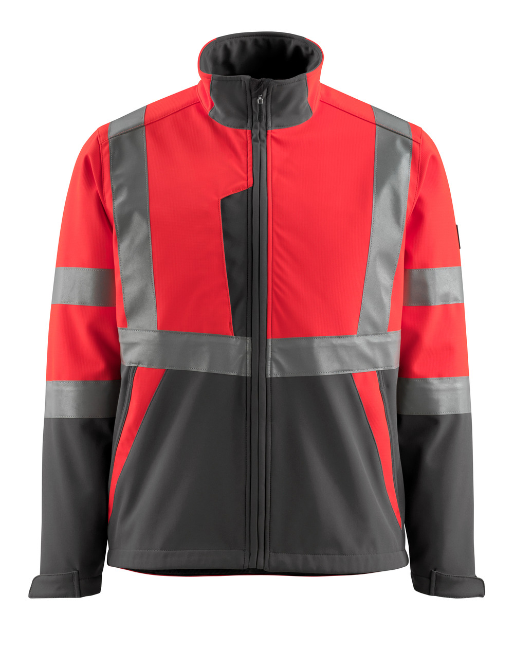 MASCOT® Kiama Soft Shell Jacke Größe 2XL, hi-vis rot/dunkelanthrazit