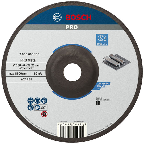 PRO Metal Schleifscheibe, 180 x 6 x 22.23 mm