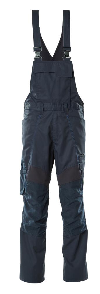 Latzhose, Knietaschen, Stretch-Einsätze Latzhose Größe 76C46, schwarzblau