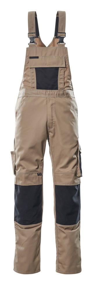 MASCOT® Augsburg Latzhose Größe 76C46, hellkhaki/schwarz