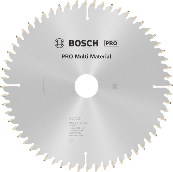 PRO Multi Material Kreissägeblatt, 216 x 2,5 x 30 mm, T60