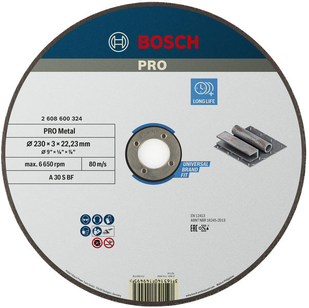 PRO Metal Trennscheibe, 230 x 3 x 22.23 mm, gerade, oSa