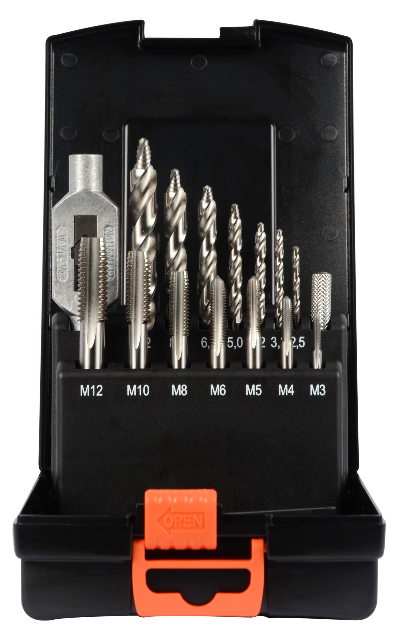 PROSTEP Gewinde-Set HSS-G 15-tlg. M3 - M12 in Kunststoffkassette