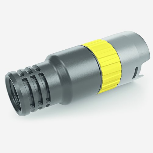 Werkzeugmuffe mit Falschluftschieber und Gummiaufsatz