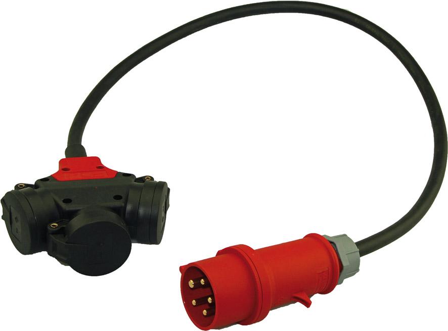 Dreifach-Verteiler IP44 1m H07RN-F5G2,5 CEE 16A Althoff