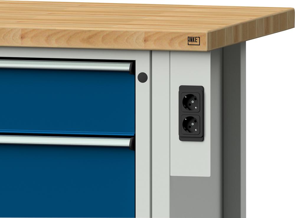 ANKE Anbau-EnergieelementVARIO steckerfertig verdrahtet RAL7035 2x230V