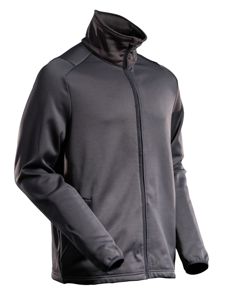 Fleecepullover mit Reißverschluss Microfleecejacke Größe 2XL, schwarz