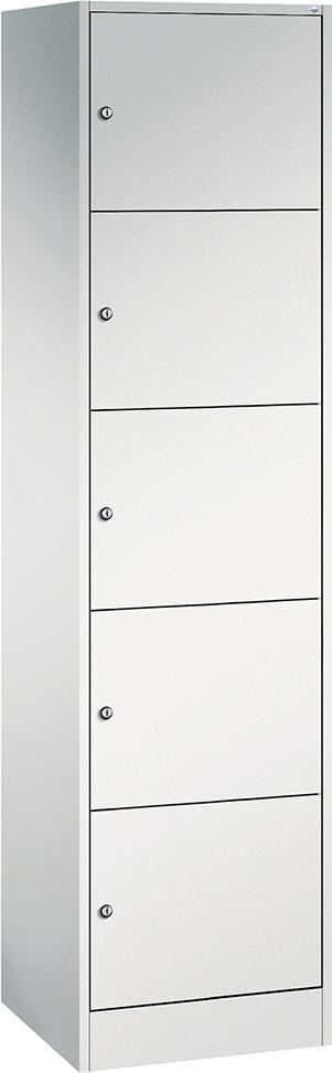 Fächerschrank B240xT480xH1950 mm RAL 7035 1x5 Fächer B190 mm CP