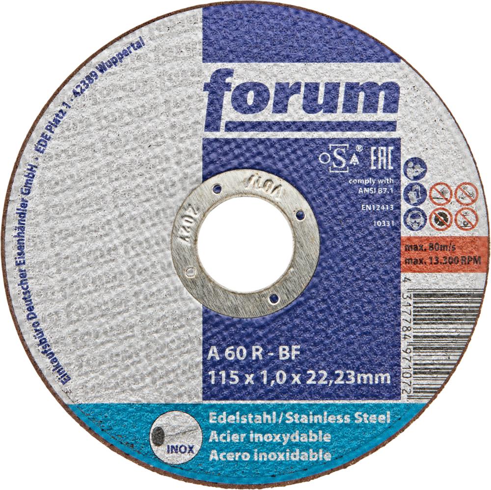 Trennscheibe INOX 115 x 1,0 mm, T41 gerade FORUM