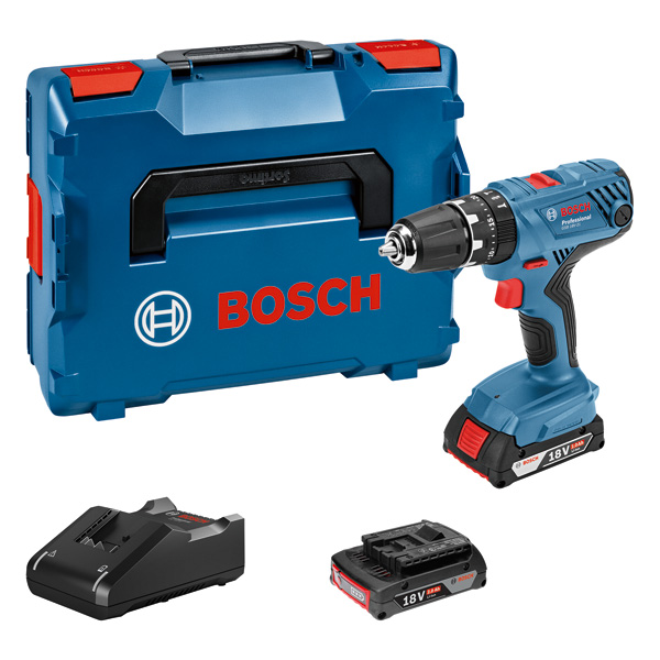 Akku-Schlagbohrschrauber GSB 18V-21, 2 x Akku GBA 18V 2.0Ah in L-BOXX