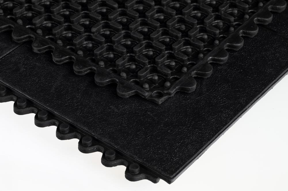 Arbeitsplatzmatte YOGA SOLID Oil schwarz B90xT90 cm