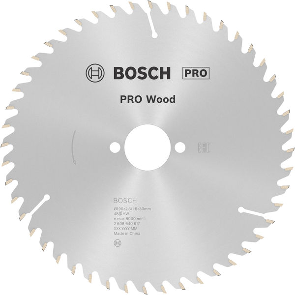 PRO Wood Kreissägeblatt, 190 x 2,6 x 30 mm, T48