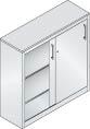 Schiebetürenschrank B1200xT400xH1200 mm RAL 7035 2 Fachböden CP